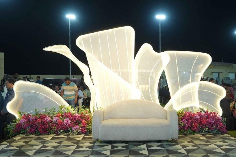 Lagan Lux Luxury Event Production, Illuminated Petal Stage Architecture and Staging Services